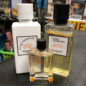 Terre D’Hermes LOT Hermes Paris Eau De Toilette Perfume, Shower Gel, Body Lotion